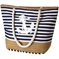  - flintronic® Bolsa de Playa para Mujer- Totalizador de Lona de Verano- Bolso Grande con Asa de Cuerda para Playa- día de…